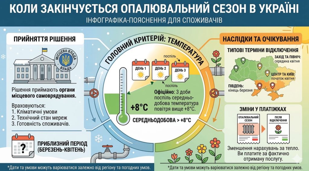 Коли закінчується опалювальний сезон